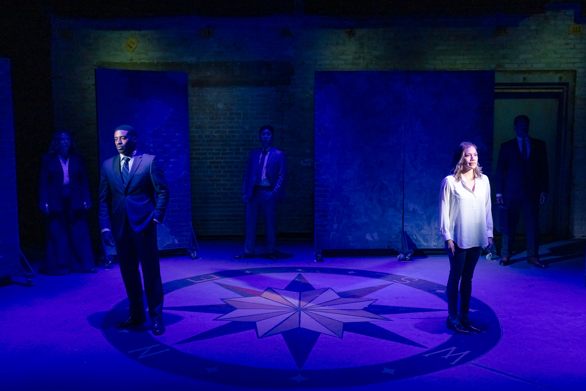 Pictured L to R: Barbara - Jessica Ires Morris*, Glenn - Christian Telesmar*, Warren - Dan Lin, Victoria - Cheryl Umaña*, Bob - Leandro Cano* Photo by Brooke Burton *=Member of Actors Equity Association (AEA)