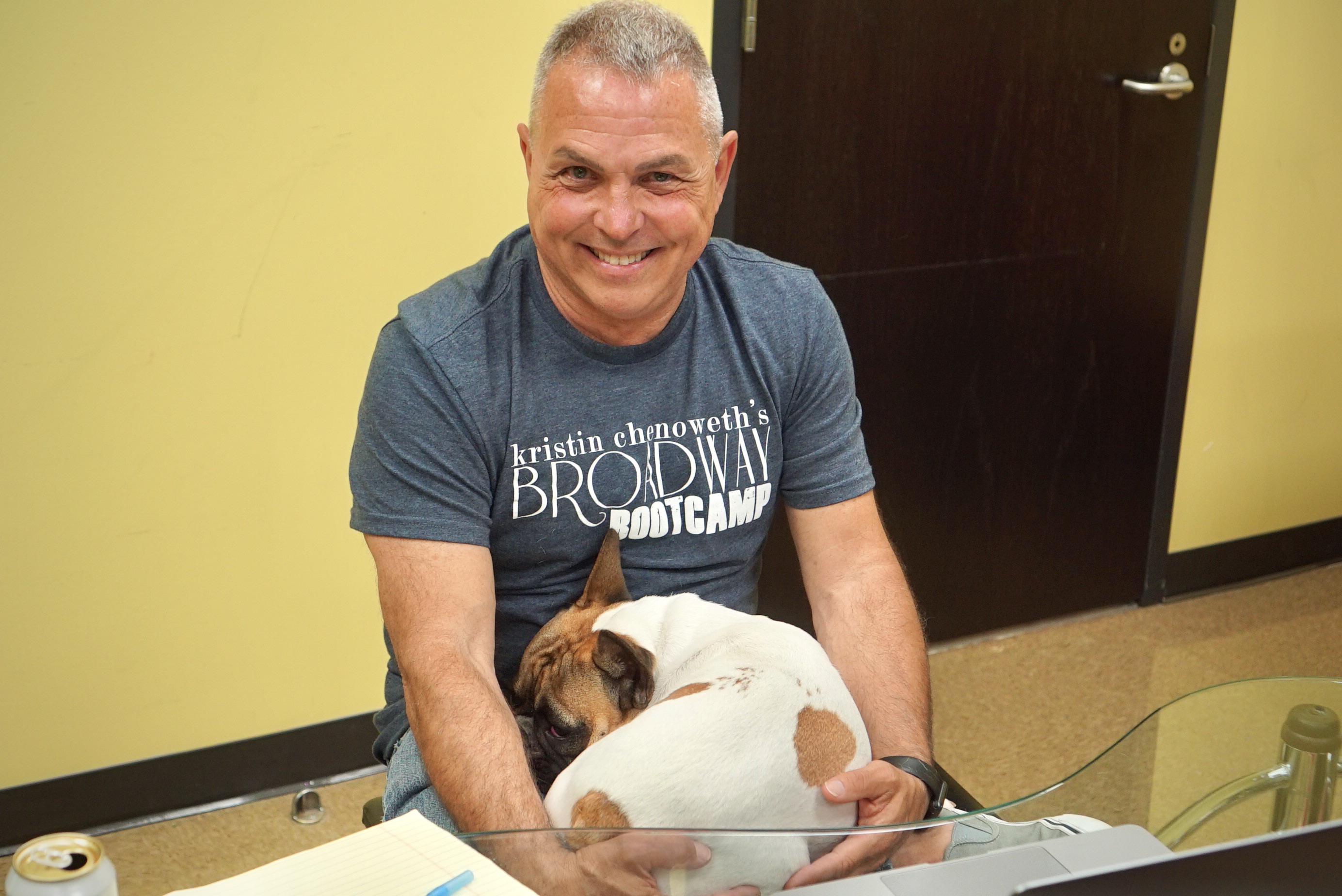 KCBBC Faculty Matt Berman & Taylor the Latte Dog. Photo Credit: Merrill Mitchell