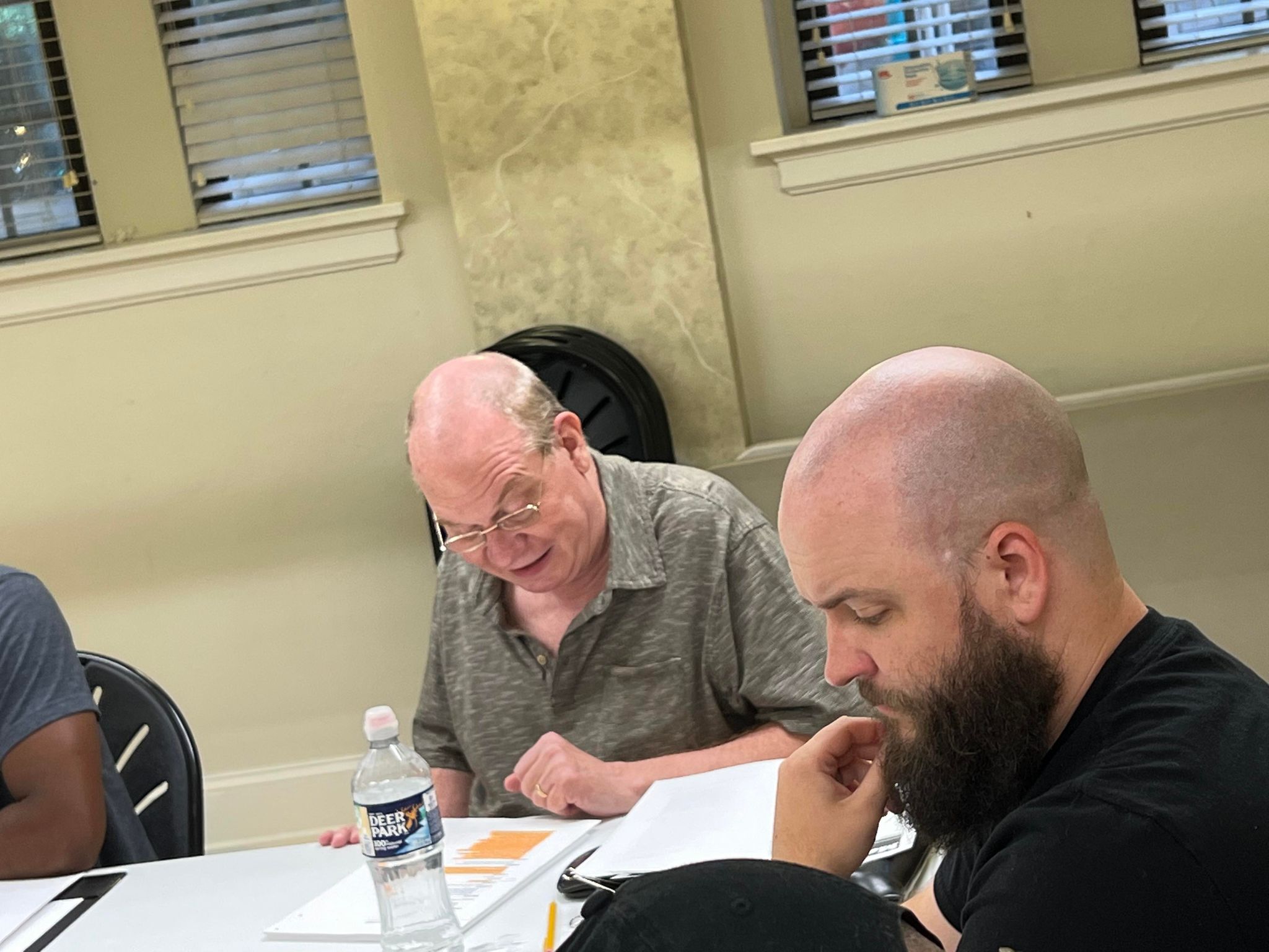 Read Through pictured L to R: Russell Rowe (Caesar) and Ted Patterson (Mark Anthony)