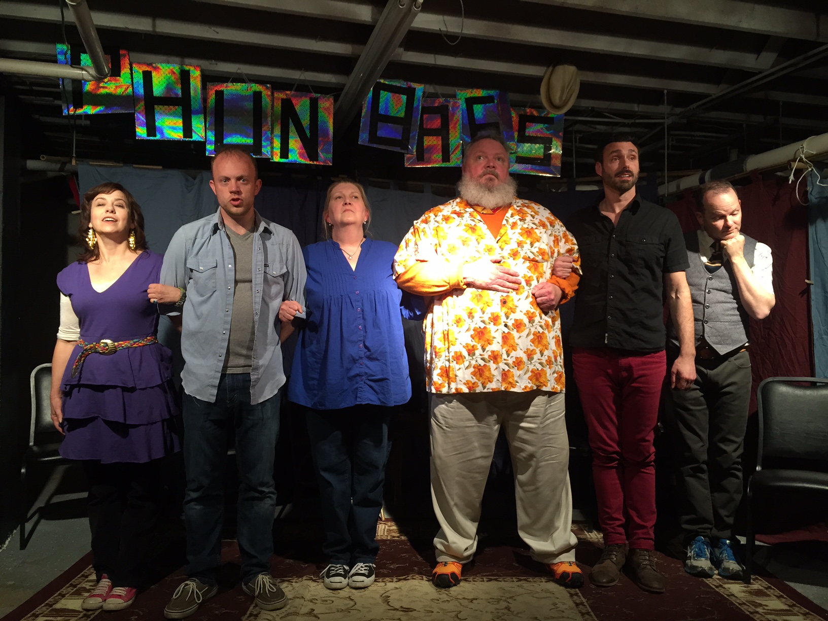 Jules Taylor, Kevin Kinder, Julie Gabel, Mike Lynn Thomas, Jason Suel and Mark Landon Smith Phunbags Hawaiian Brians