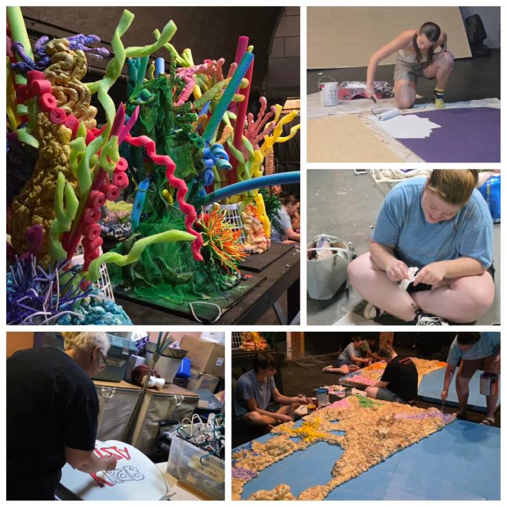 Hard at work on sets and costumes