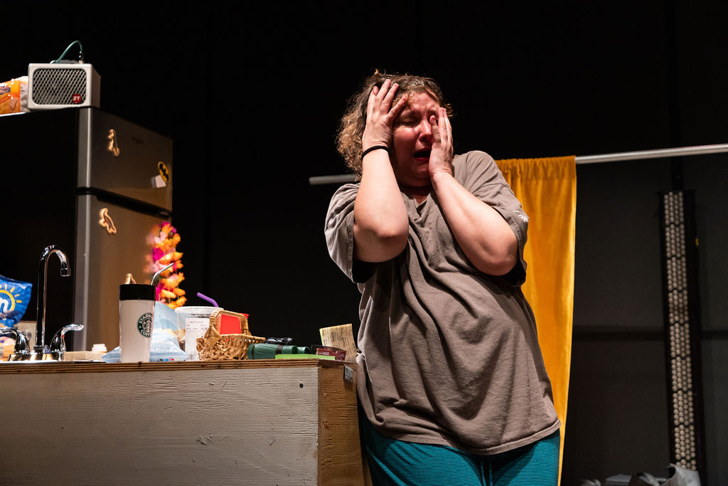 Kelly Mares* as Missy in Pearls for Spurs by Gates Leonard at The Jeffrey and Paula Gural Theatre at the A.R.T./New York Theatres, photo by Whitney Browne Photography, directed by Luke Landric Leonard, produced by Monk Parrots