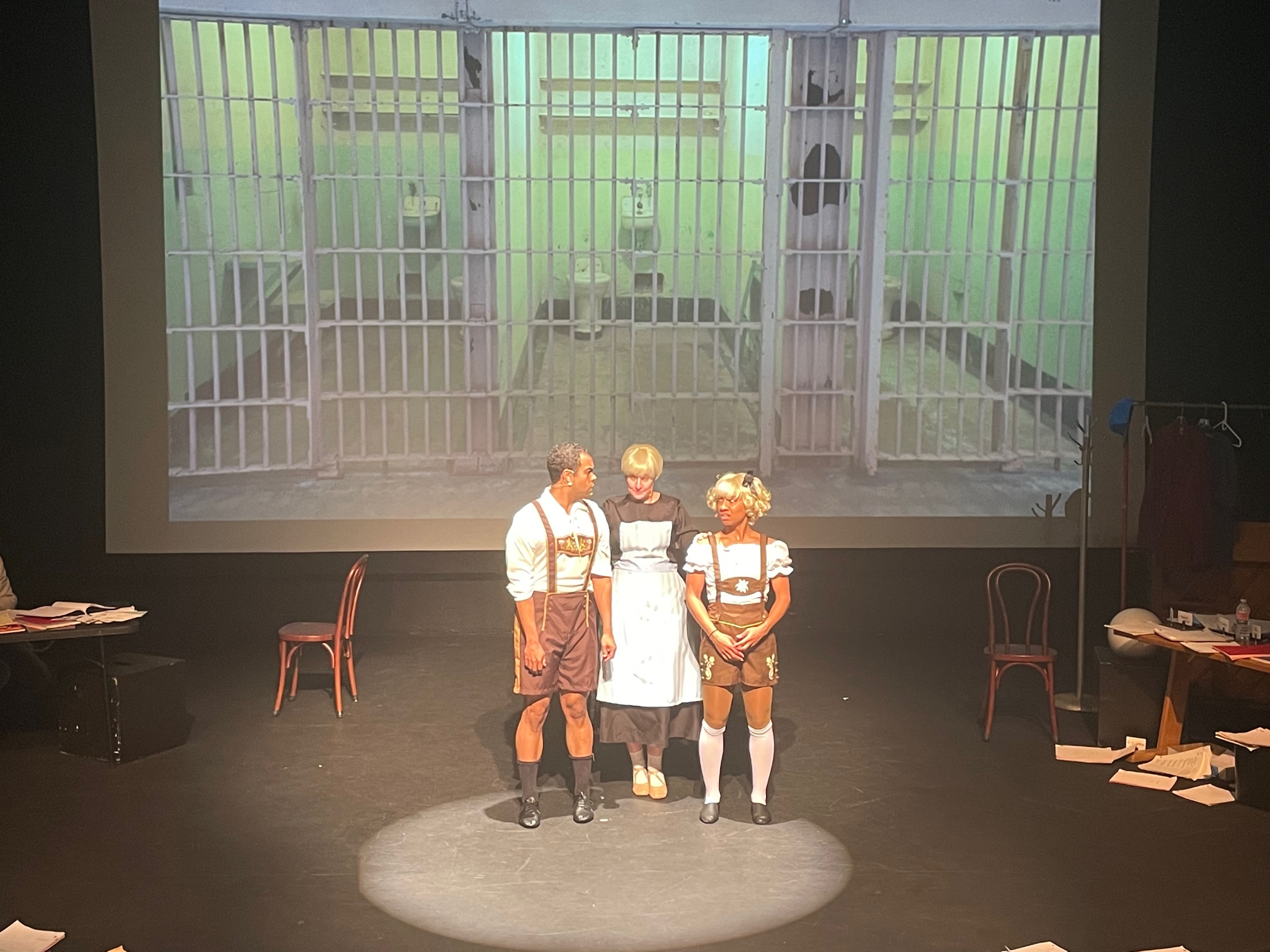 Isaac Robinson-Smith, Kate DeShan and Tiffany Daniels as the vonTrapps In “The Continuing Sound of Music”.