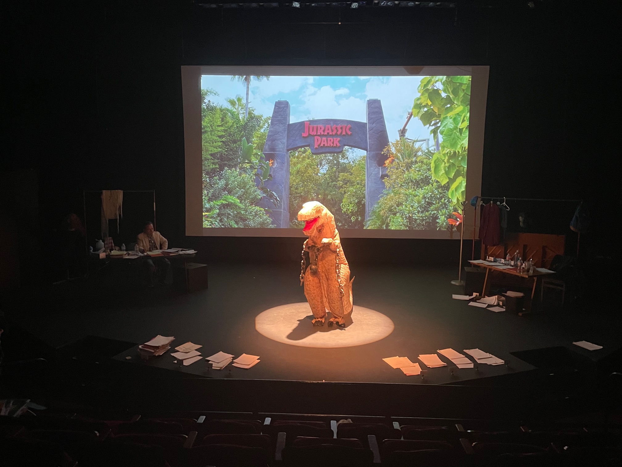 Katie DeShaun as the female T-Rex in a Stephen Schwartz-style Jurassic Park ballad “Set Me Free’