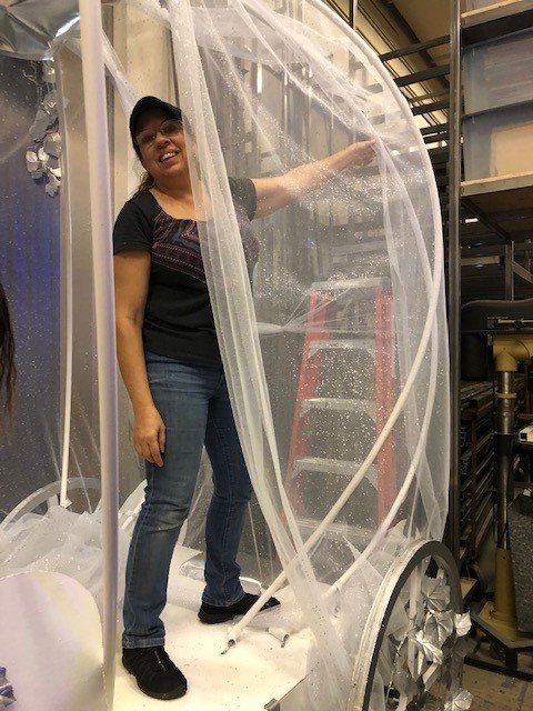 The truly amazing Karen Nowlan working her Tech Magic with our Carriage! 
