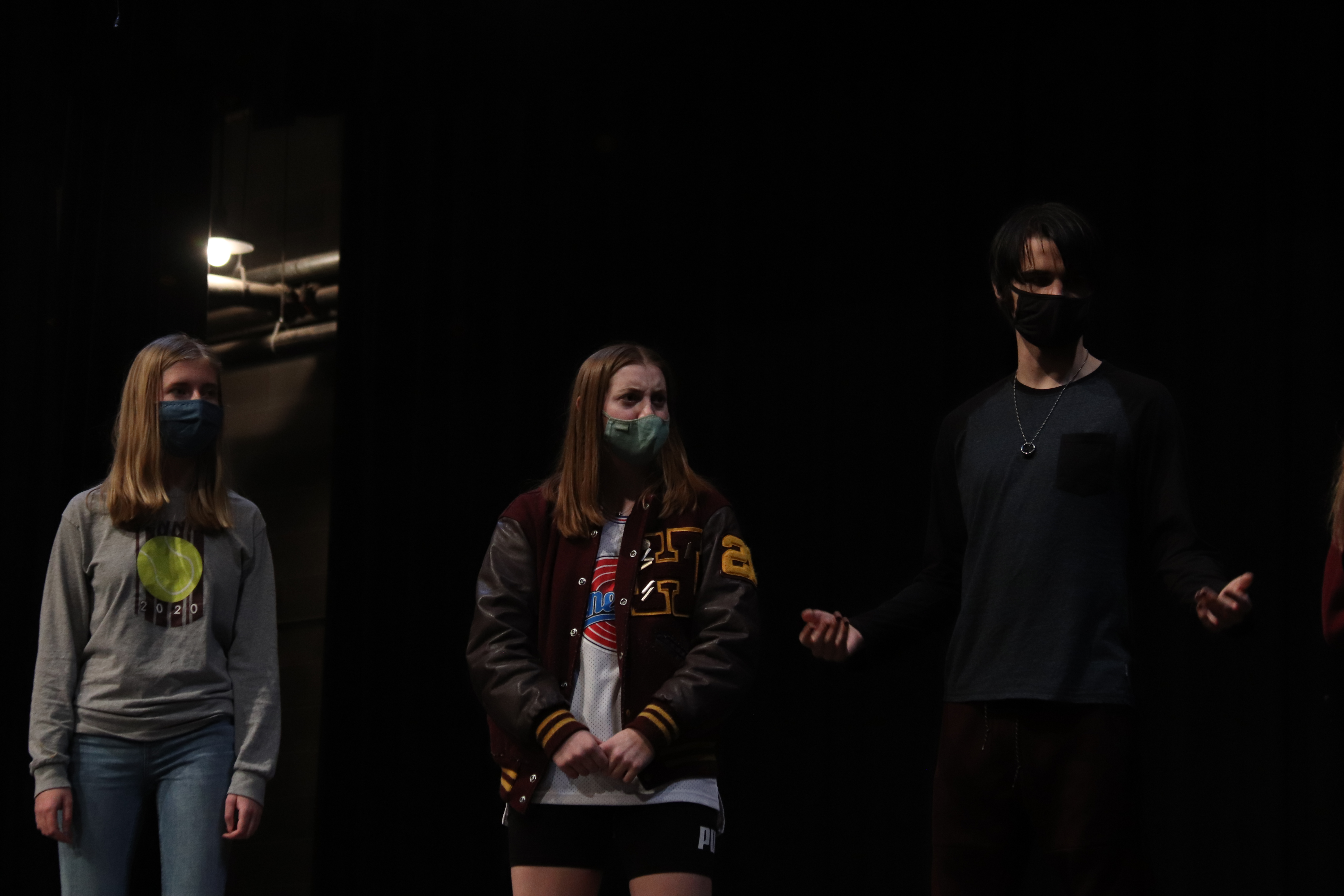 Rehearsal Photo: Kyla Isaac (left), Dani Klein (center), and Bryce Rader (right) in Most Likely To...
