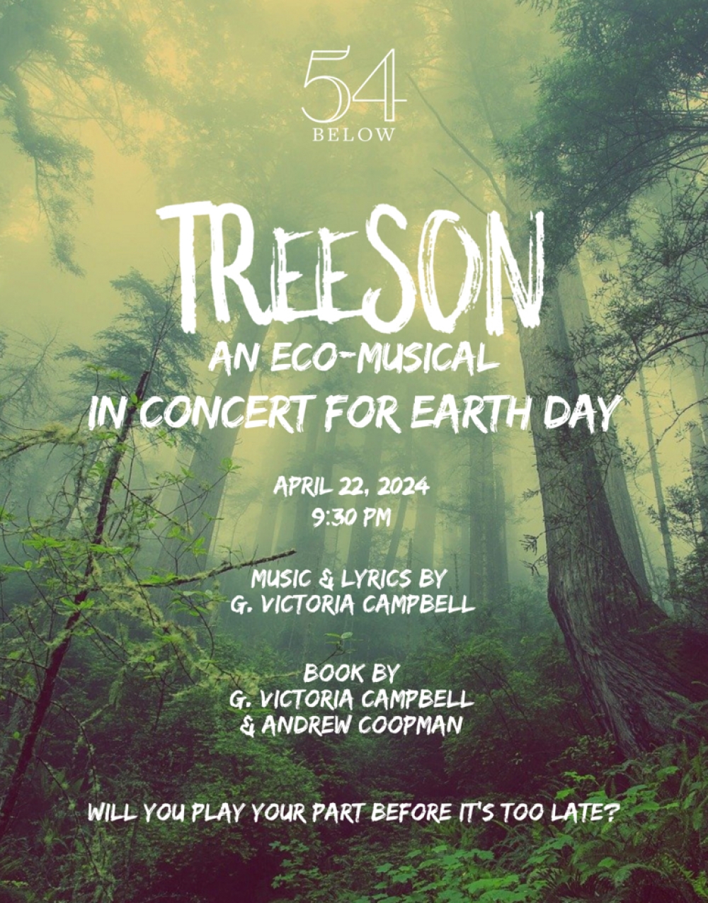 TREESON: An Eco-Musical in Concert for Earth Day at 54 Below