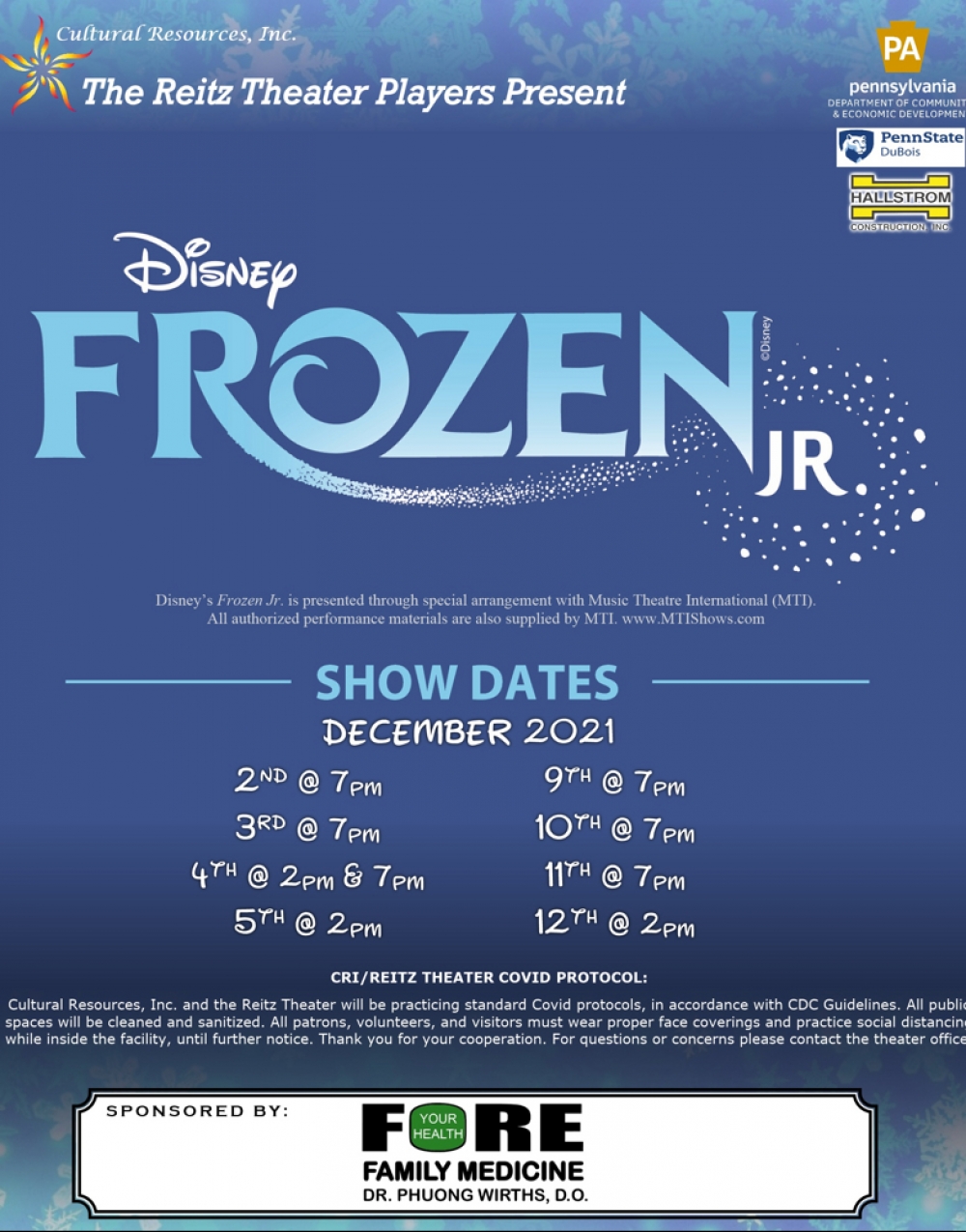 Disney's Frozen Jr. - Reitz Theater of Cultural Resources, Inc. Stage Mag