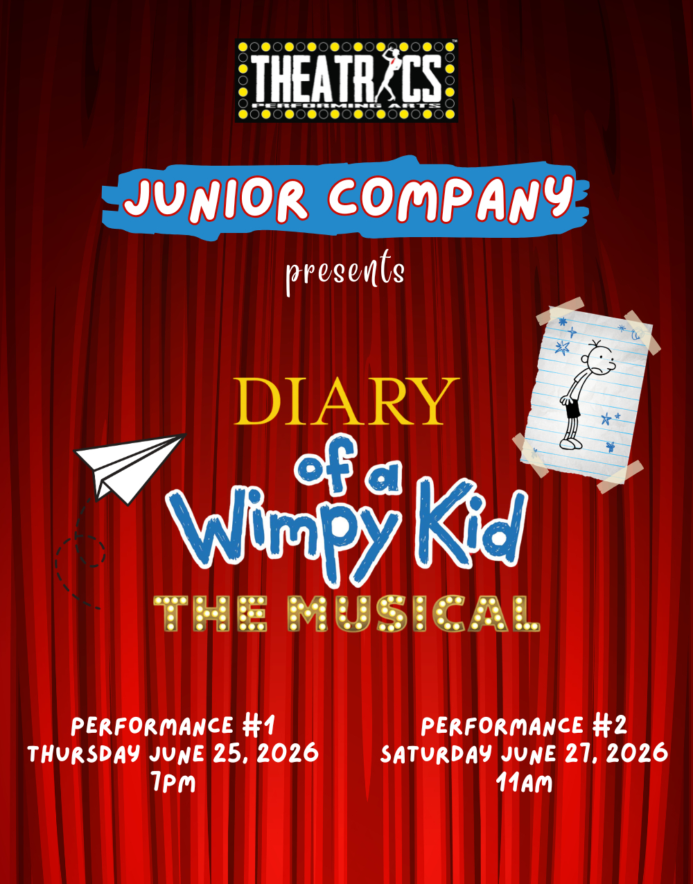 Diary Of A Wimpy Kid JR at Theatrics Performing Arts