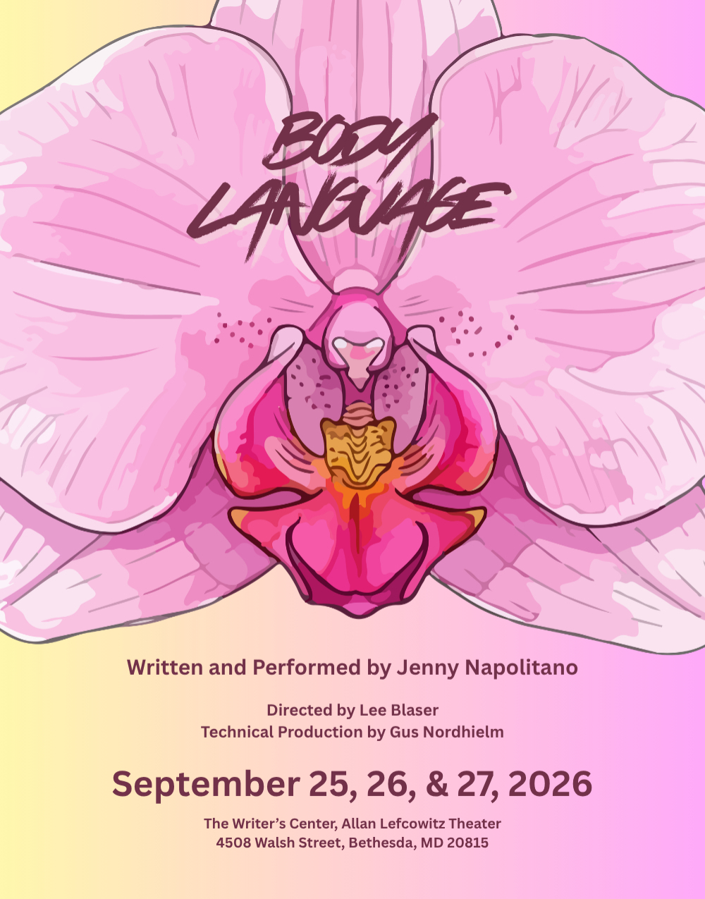 Body Language at The Writer's Center Allan Lefcowitz Theater