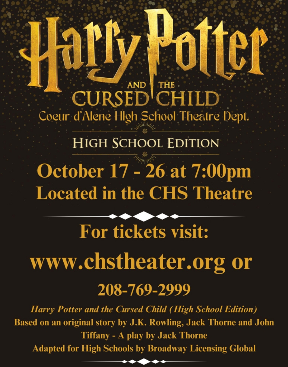 Harry Potter and the Cursed Child High School Edition - Coeur d'Alene High School Stage Mag