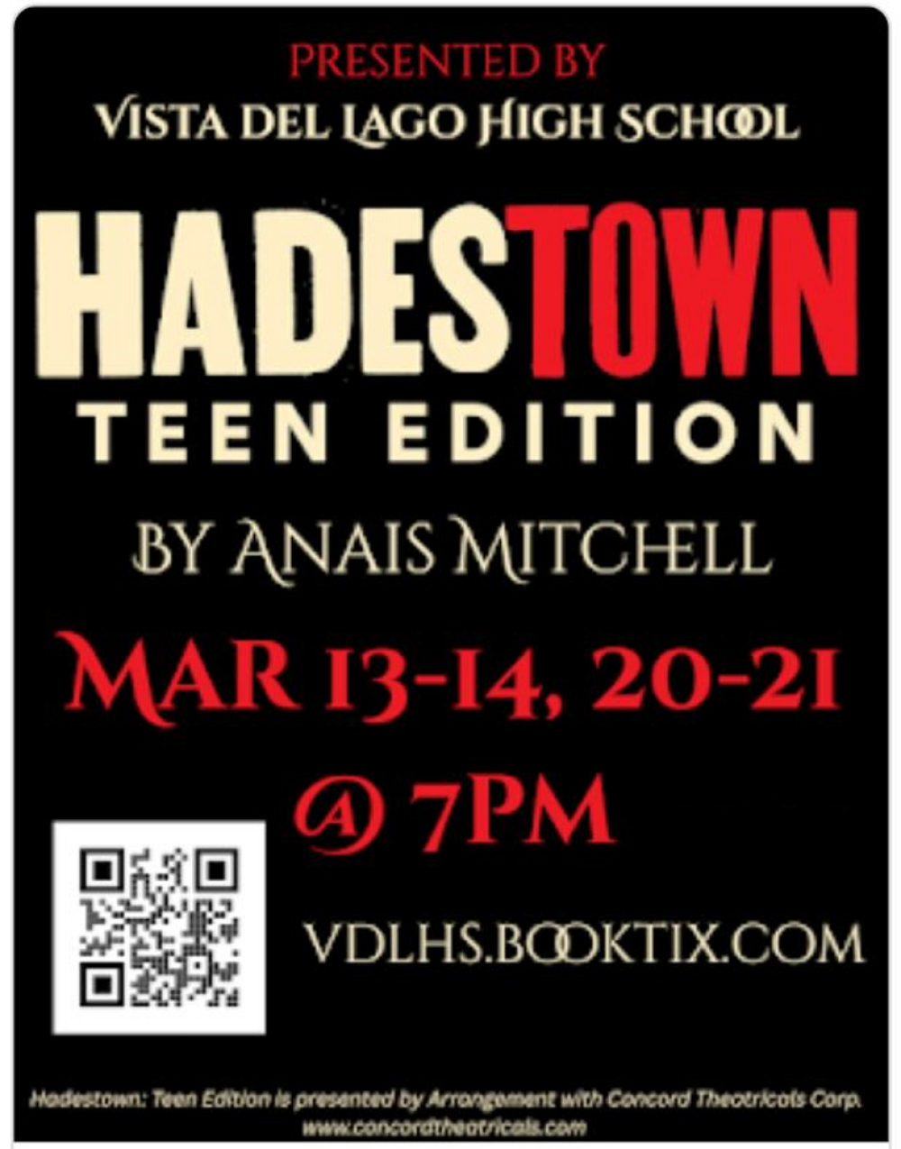 Hadestown: Teen Edition at VISTA DEL LAGO HIGH SCHOOL