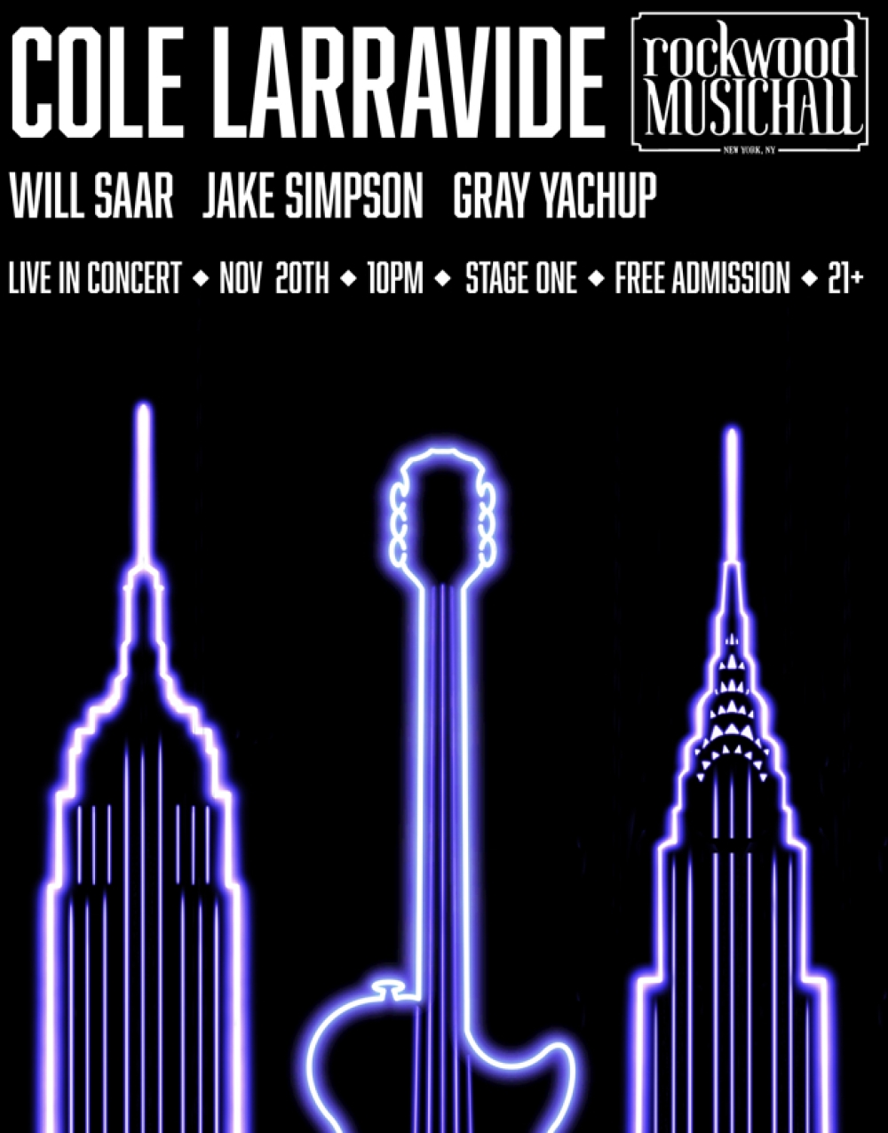 Cole Larravide Live at Rockwood Music Hall (Stage 1) - Rockwood Music Hall Stage Mag