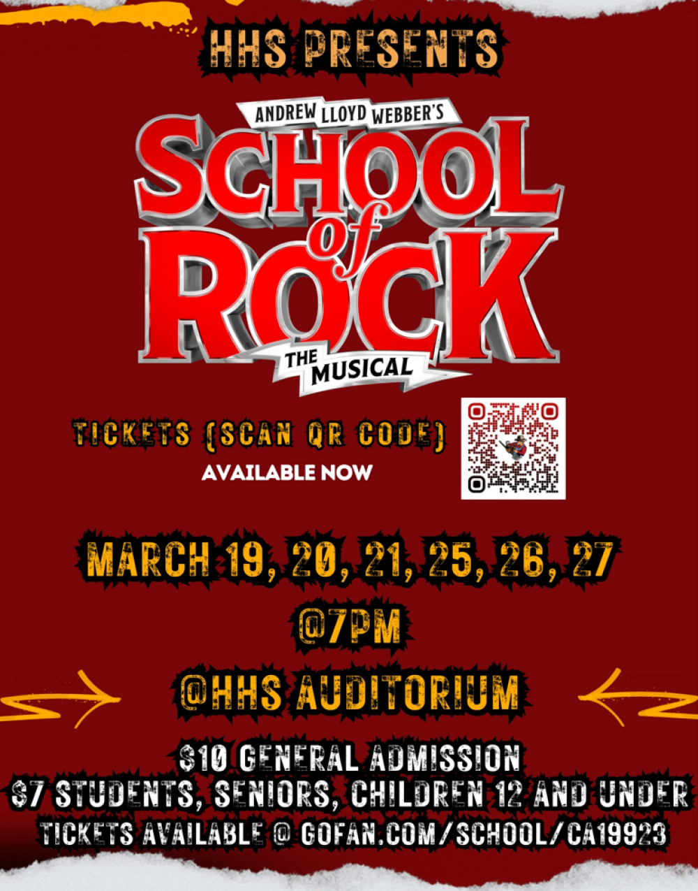 School of Rock (Lloyd Webber) at Hollister High School Auditorium