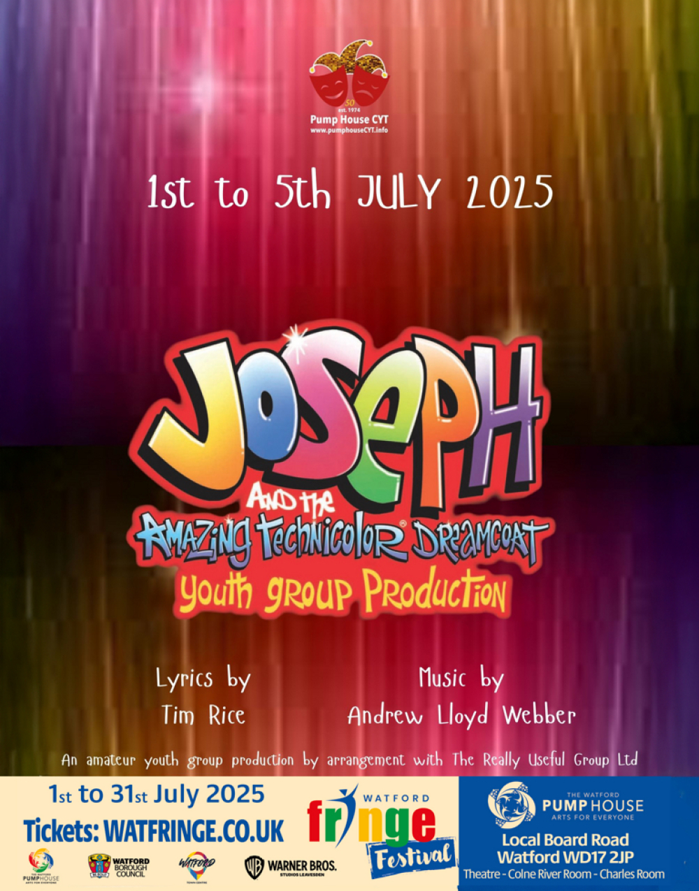 Joseph and the Amazing Technicolor Dreamcoat at Pump House Theatre, Watford