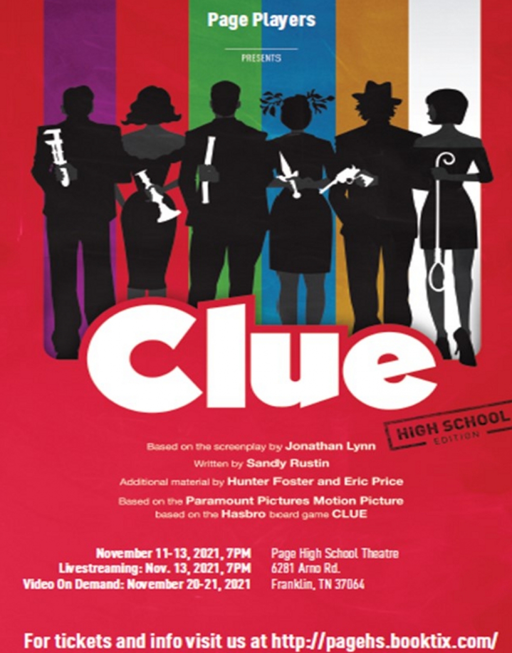 Clue: On Stage (High School Edition) - Page High School Stage Mag