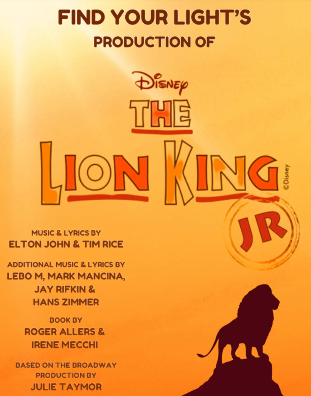 Disney's The Lion King JR. at Find Your Light
