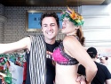 Max Von Essen and friend at the Broadway Bares table. Photo