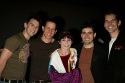 Sara Schmidt with Daniel Reichard, Christian Hoff, John Lloyd Young and J. Robert Spe Photo