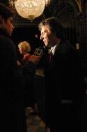 Gabriel Byrne being interviewed by NY1 Photo