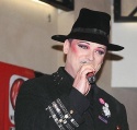 George O'Dowd, aka Boy George addresses the crowd Photo