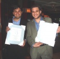Robert and Jeff pose with their Tony Nomination Certificates  Photo
