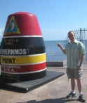 Jamie at The Southernmost Point in the Continental USA (Jamie stood a few feet away a Photo