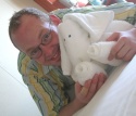 Jamie with one of the many unidentifiable towel pets left on the state room bed when  Photo