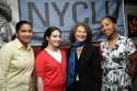 Donna Lieberman with contest winners Aliza Keen, Jaclyn Silverman, and Leonora Martel Photo