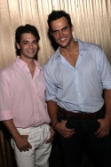 Joe Mandragona (Chad, All Shook Up tour) and Cheyenne Jackson Photo