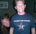 David Garrison checking out director Jack Noseworthy's t-shirt  Photo