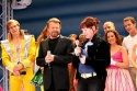 Cast and BjÃƒÂ¶rn Ulvaeus look on as Catherine Johnson addresses the crowd Photo