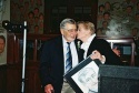 Biff Liff being congratulated by Angela Lansbury Photo
