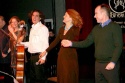 The stars and director bow to the sold-out crowd: Kelli O'Hara, Peter Sachon, Victori Photo