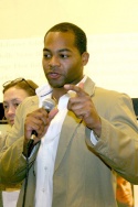 Brandon Victor Dixon addresses the audience Photo