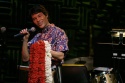 Jason with leis flown in for the night from Honolulu.
Audience leis compliments of J Photo