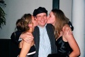 
Mark receives a kiss from his daughter Beck and daughter-in-law Leanne  Photo