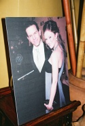 Photo window card in the entrance hall of the restaurant: Christian Hoff with wife Me Photo