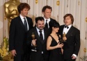 Will Ferrell, John C. Reilly, and Jack Black with Best Achievement in Makeup winners  Photo
