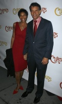 Alyson Tucker and Brian Stokes Mitchell arriving at the Opening Night of 