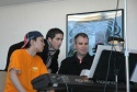 Andrew Sfiris, Matthew Scott (Jersey Boys) and John Oâ€™Neill checking out an ar Photo