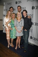 (Clockwise) Nell Benjamin, Laurence O'Keefe, Jerry Mitchell, Christian Borle, Laura B Photo
