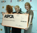 Bernadette Peters and Mary Tyler Moore with check for BC/EFA Photo