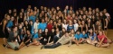 John Gallagher Jr. (center) with the students of Broadway Artists Alliance Photo