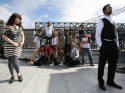 The Hipster (Allison Guinn), the Hasid (Evan Shyer) and the cast of Williamsburg! The Photo