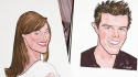 Ashley Brown and Gavin Lee's Sardi's caricatures Photo