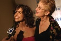 Rebecca Feldman talking to NY1 with her mother Photo