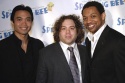 Jose Llana ("Chip Tolentino"), Dan Fogler, and Derrick Baskin Photo