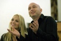 Michael Cerveris and Kristin Chenoweth in rehearsals for the Encores! production of T Photo