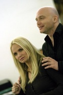 Michael Cerveris and Kristin Chenoweth in rehearsals for the Encores! production of T Photo